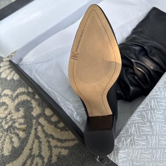 INC International Concepts Women's Tabithaa Leather Over The Knee Black 9 M NIB - Picture 7 of 9